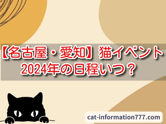 【名古屋・愛知】猫イベント2024年の日程いつ？8月・9月・10月のフェア&展示会のスケジュールまとめ